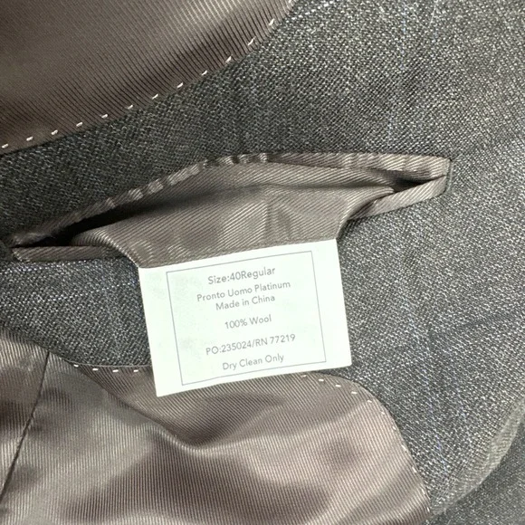 Pronto Uomo Platinum 100% Wool Blazer Men 40R Black Plaid 2 Button Double Vented - Picture 5 of 16
